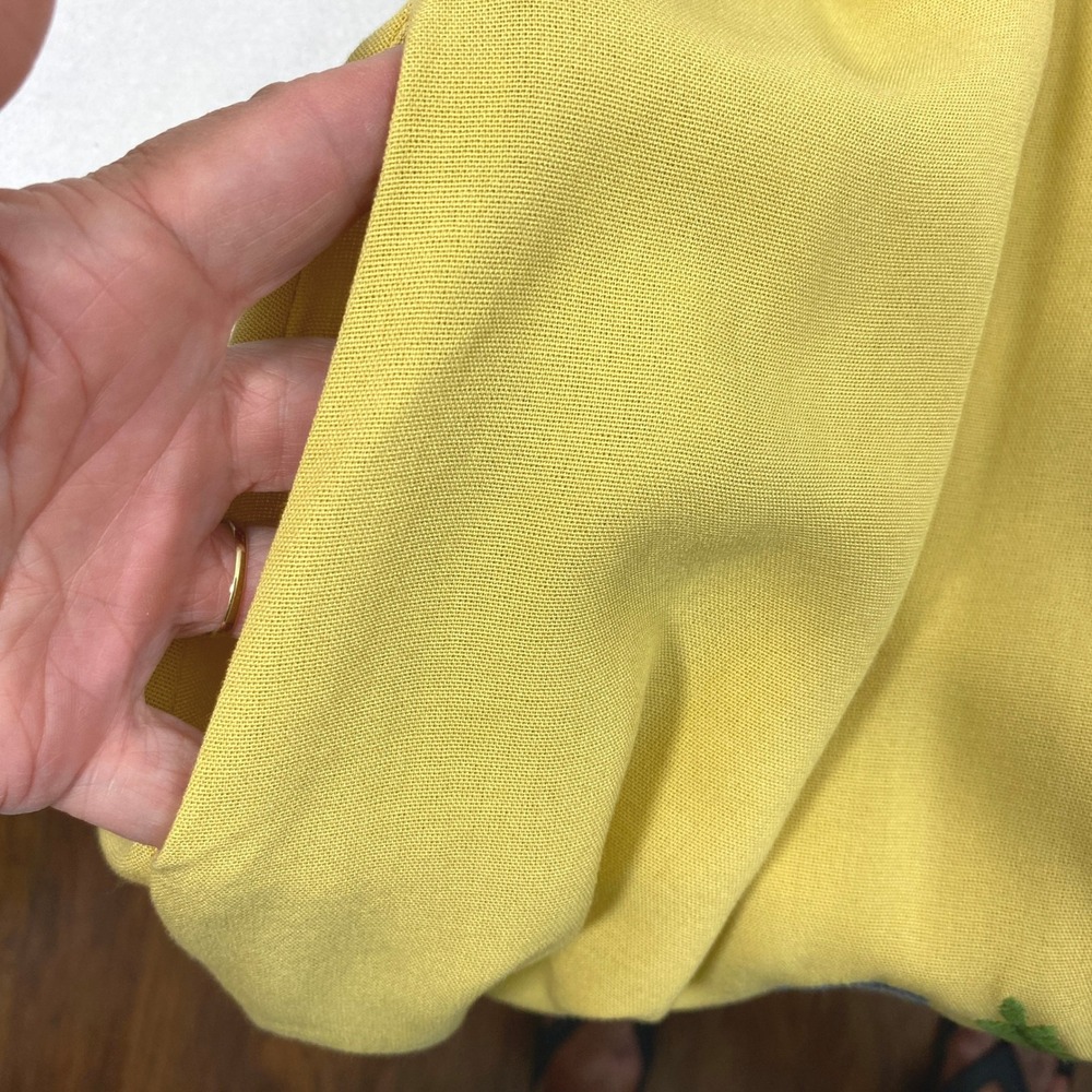 Umgee Dress Women Medium Yellow Floral Embroidered V-Neck Sleeveless Boho Shift - Picture 11 of 11